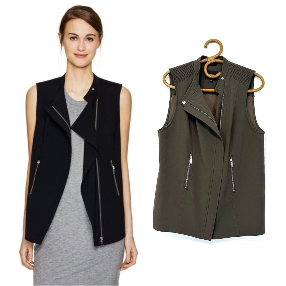 Aritzia | Babaton | Redford Moto Vest Olive Green Size 6